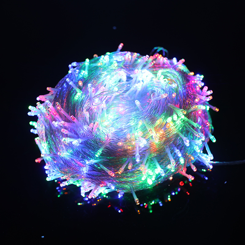 LED colored lights, flashing lights, string lights, holiday decorations, Christmas weddings, outdoor waterproof star colored light strings  10m EU